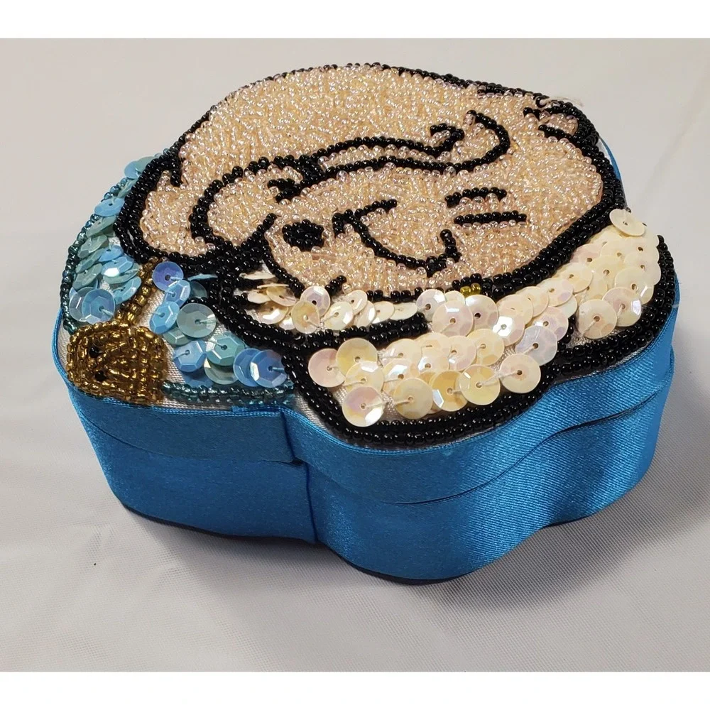Popeye Silk Beaded Sequin trinket jewelry box